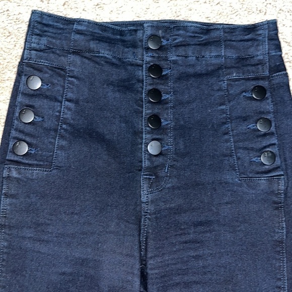 J Brand Natasha Sky High Skinny Button Fly Jean Bluebird Deep Indigo 23 - Picture 5 of 11